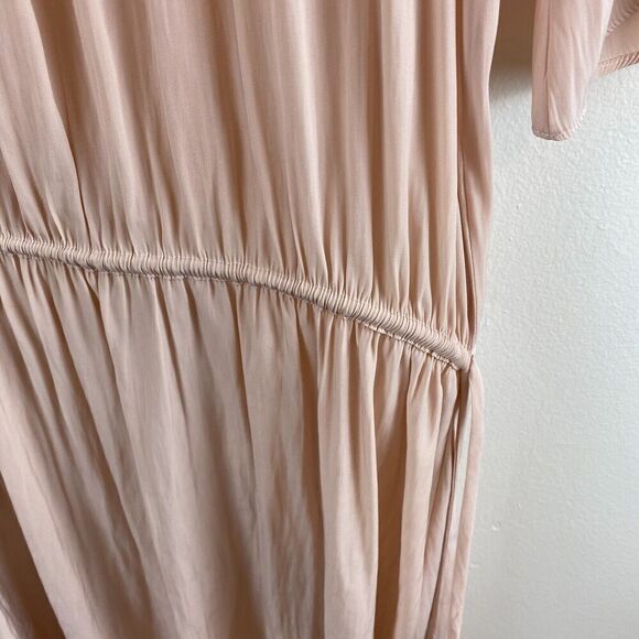 RAMY BROOK Silk Dress Sz M Pink Long Sleeve Romantic Flowy Sheer Coquette Boho - Picture 7 of 16